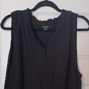 Torrid Black Textured Sleeveless Blouse